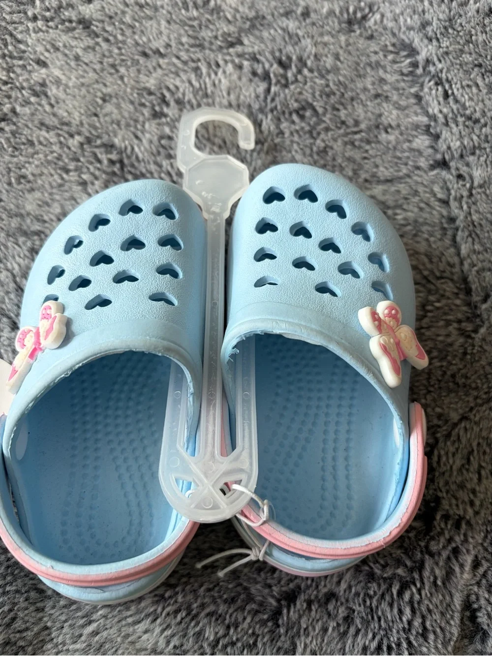 Koala Kids Light Blue & Pink Butterfly Slip-On Clog